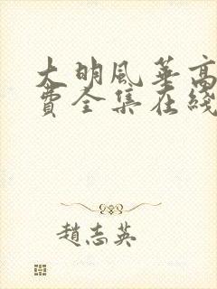 大明风华高清免费全集在线观看