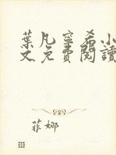 叶凡宁希小说全文免费阅读完整版封面