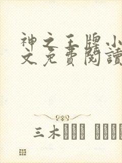 神之王牌小说全文免费阅读最新章节