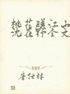 桃花映江山原著沈在野全文免费阅读大结局免