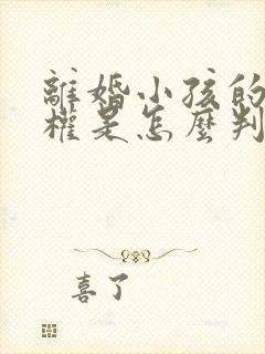 离婚小孩的抚养权是怎么判定的