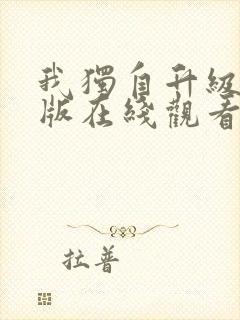 我独自升级完整版在线观看动漫