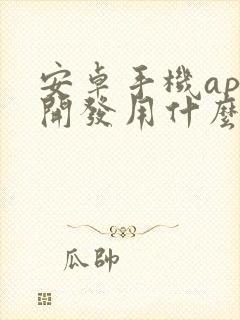 安卓手机app开发用什么软件