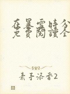 在暴雪时分小说免费阅读全文在线封面