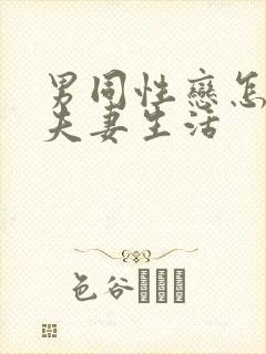 男同性恋怎么过夫妻生活封面