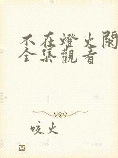 不在灯火阑珊处全集观看