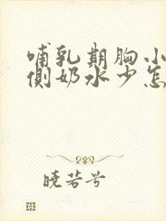 哺乳期胸小的一侧奶水少怎么办封面