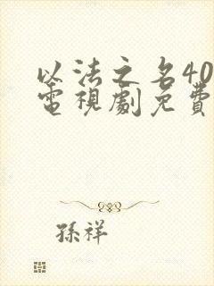 以法之名40集电视剧免费观看谍战网