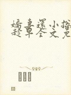 娇妻还小总裁要趁早全文免费阅读