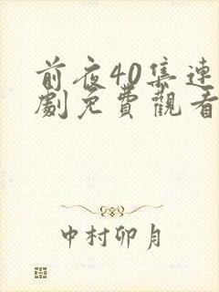 前夜40集连续剧免费观看国语高清