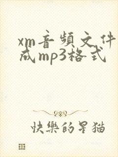 xm音频文件转成mp3格式