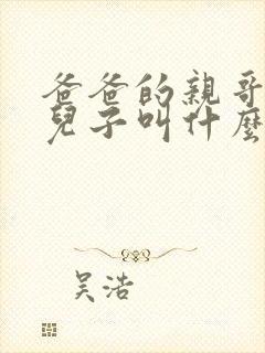 爸爸的亲哥哥的儿子叫什么