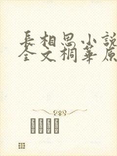 长相思小说免费全文桐华原著阅读封面