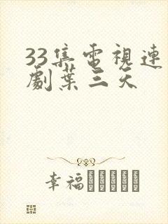 33集电视连续剧叶三天封面