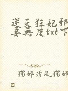 逆天狂妃邪王宠妻无度txt下载