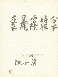 在暴雪时分小说未删除版本