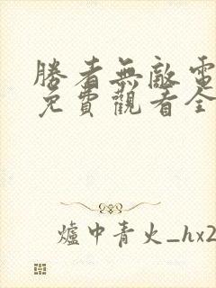 胜者无敌电视剧免费观看全集高清封面