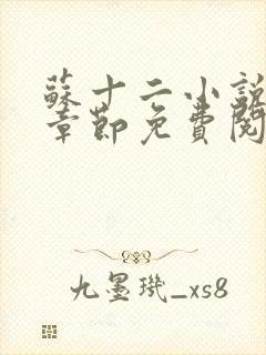 苏十二小说最新章节免费阅读全文