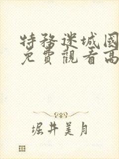 特务迷城国语版免费观看高清正版