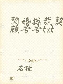 闪婚总裁契约妻顾兮兮txt