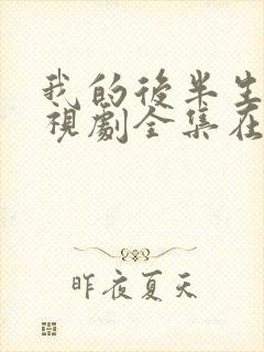 我的后半生在电视剧全集在线观看封面