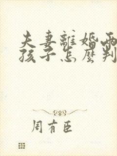 夫妻离婚两个男孩子怎么判抚养权