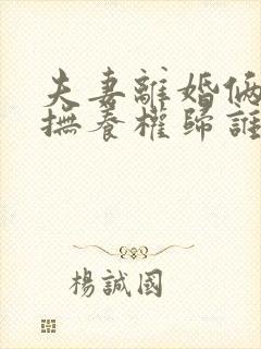 夫妻离婚俩孩子抚养权归谁