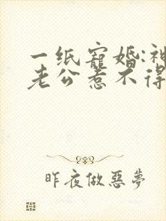一纸宠婚:神秘老公惹不得小说