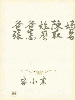 爸爸姓陈妈妈姓张怎么取名封面