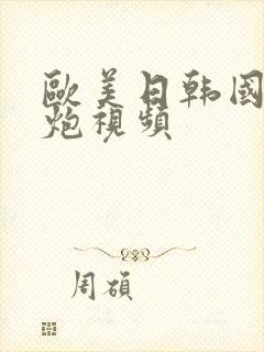 欧美日韩国产打炮视频