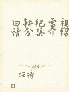 田耕纪电视剧剧情分集介绍