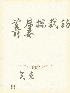 首席总裁的天价前妻封面