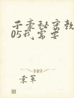子豪秘密教学105我需要封面