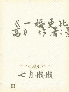 《一婚更比一婚高》 作者:晨雾的光