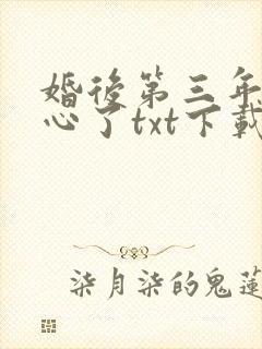 婚后第三年她变心了txt下载