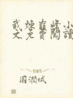 武炼巅峰小说全文免费阅读正版封面