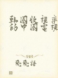 韩国收视率最高的中国电视剧