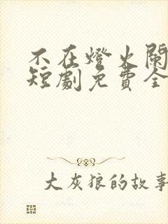 不在灯火阑珊处短剧免费全集封面