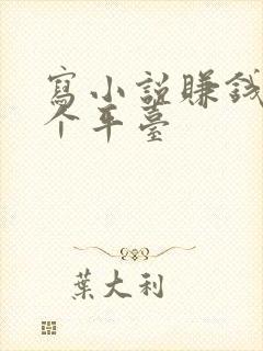 写小说赚钱去哪个平台