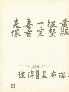 夫妻一级黄色录像看完整版封面