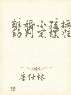 离婚小孩抚养权的判定标准封面