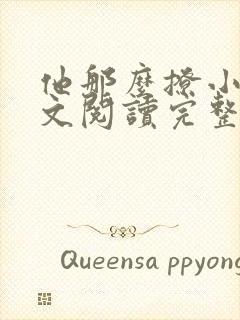 他那么撩小说全文阅读完整版封面