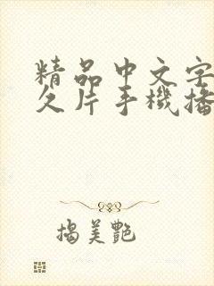 精品中文字幕久久片手机播放