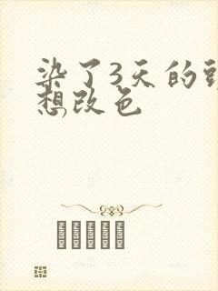 染了3天的头发想改色