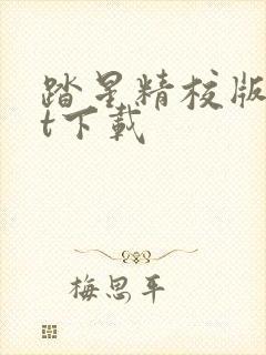 踏星精校版txt下载