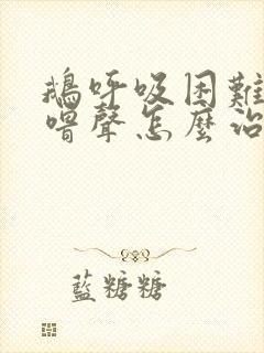 鹅呼吸困难有呼噜声怎么治