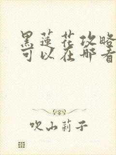 黑莲花攻略手册可以在哪看封面