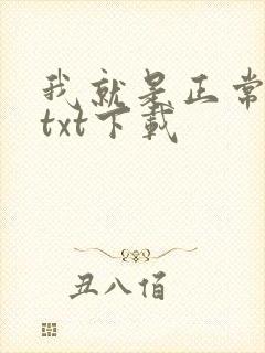 我就是正常玩家txt下载封面