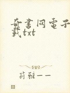 奇书网电子书下载txt封面