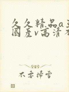 久久精品a亚洲国产v高清不卡